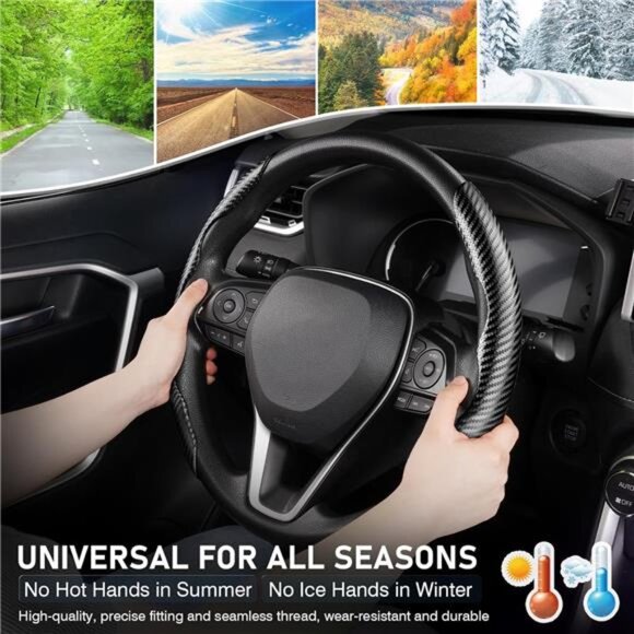 Carbon Fiber Steering Wheel Cover -Anti-Slip, Steering Wheel Cover for Men/Women - Picture 6 of 7